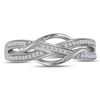 Image 2 : 1/10 CTW Round Diamond Woven Strand Ring 10kt White Gold - REF-15T5K