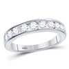 Image 1 : 7/8 CTW Round Diamond Wedding Single Row Ring 14kt White Gold - REF-74R4H