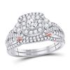Image 1 : 1 CTW Round Diamond Bridal Wedding Engagement Ring 14kt Two-tone Gold - REF-101X9T