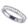 Image 1 : 1/2 CTW Machine Set Round Diamond Wedding Anniversary Ring 14kt White Gold - REF-41F9M