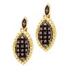 Image 1 : 1/3 CTW Round Brown Diamond Dangle Earrings 10kt Yellow Gold - REF-16W8F