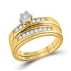 Image 2 : 1/2 CTW His & Hers Round Diamond Solitaire Matching Bridal Wedding Ring 14kt Yellow Gold - REF-71F9M