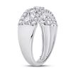 Image 2 : 1 CTW Round Diamond Right Hand Three-Row Ring 14kt White Gold - REF-75H6W