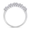 Image 3 : 1 CTW Round Diamond Right Hand Three-Row Ring 14kt White Gold - REF-75H6W