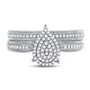 Image 2 : 1/3 CTW Round Diamond Teardrop Bridal Wedding Engagement Ring 10kt White Gold - REF-25K5R