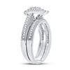 Image 3 : 1/3 CTW Round Diamond Teardrop Bridal Wedding Engagement Ring 10kt White Gold - REF-25K5R
