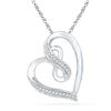 Image 1 : 1/10 CTW Round Diamond Heart Infinity Pendant 10kt White Gold - REF-18K3R