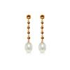 Image 1 : Genuine 10 ctw Citrine & Pearl Earrings 14KT Rose Gold - REF-32Y4F