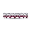 Image 2 : 1/4 CTW Round Ruby Scalloped Stackable Ring 10kt White Gold - REF-11H9W