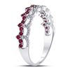 Image 3 : 1/4 CTW Round Ruby Scalloped Stackable Ring 10kt White Gold - REF-11H9W