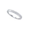 Image 2 : 1/6 CTW Round Pave-set Diamond Simple 2mm Wedding Ring 10kt White Gold - REF-13R2H