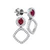 Image 2 : 7/8 CTW Round Ruby Diamond Fashion Earrings 18kt White Gold - REF-120H3W