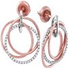 Image 1 : 1/4 CTW Round Diamond Circle Dangle Earrings 10kt Rose Gold - REF-24R3H