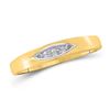 Image 3 : 1/12 CTW His & Hers Round Diamond Cluster Matching Bridal Wedding Ring 10kt Yellow Gold - REF-18T3K