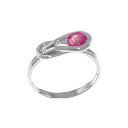 Genuine 0.65 ctw Pink Topaz Ring 14KT White Gold - REF-47M2T