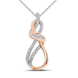 1/6 CTW Round Diamond Infinity Pendant 10kt Rose Gold - REF-11N9Y