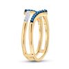Image 3 : 1/5 CTW Round Blue Color Enhanced Diamond Ring 10kt Yellow Gold - REF-16X8T