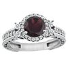 Image 1 : 1.46 CTW Garnet & Diamond Ring 14K White Gold - REF-77M9A