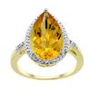 Image 1 : 5.55 CTW Citrine & Diamond Ring 10K Yellow Gold - REF-34Y8V