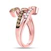 Image 3 : 1 CTW Round Brown Diamond Strand Ring 10kt Rose Gold - REF-83R9H