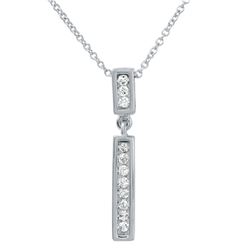 0.12 CTW Diamond Necklace 14K White Gold - REF-16H3M