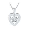 Image 1 : 1/20 CTW Round Diamond Moving Twinkle Heart Pendant 10kt White Gold - REF-13Y2X