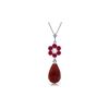 Image 1 : Genuine 3.83 ctw Ruby & Diamond Necklace 14KT White Gold - REF-32T9A