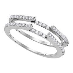 1/2 CTW Round Diamond Ring 14kt White Gold - REF-41M9A