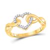 Image 1 : 1/10 CTW Round Diamond Infinity Twist Heart Ring 10kt Yellow Gold - REF-15R5H