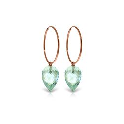 Genuine 22.5 ctw Blue Topaz Earrings 14KT Rose Gold - REF-54X9M