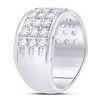 Image 3 : 1 & 1/2 CTW Round Diamond Triple Row Ring 10kt White Gold - REF-113R9H
