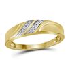 Image 3 : 1/3 CTW Diamond Cluster Matching Trio His & Hers Wedding Ring 10kt Yellow Gold - REF-41A9N
