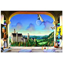 Ferjo, "Girls with Pearl Earring" Original Painting on Canvas, Hand Signed with Letter of Authentici