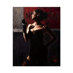 Fabian Perez, "Sensual Tch In/DarkII" Hand Textured Limited Edition Giclee on Board. Hand Signed and