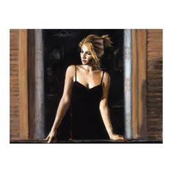 Fabian Perez, "Balcony Buenos Aires VII" Hand Textured Limited Edition Giclee on Board. Hand Signed 