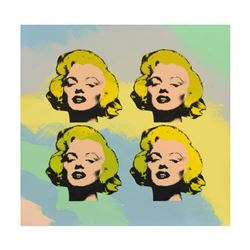 Steve Kaufman (1960-2010), "4 Marilyn Monroes" Hand Painted Limited Edition Silkscreen on Canvas, Nu