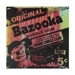 Gail Rodgers, "Bazooka Joe" One-of-a-Kind Hand-Pulled Silkscreen Mixed Media on Canvas, Hand Signed 