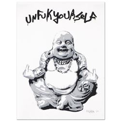 Padhia Avocado, "Gangsta Buddha" Limited Edition Silkscreen, Numbered and Hand Signed with Letter of