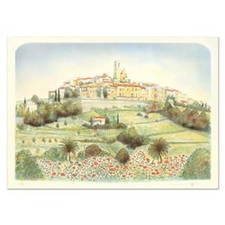 Rolf Rafflewski, "St. Paul De Vence " Limited Edition Lithograph, Numbered and Hand Signed.