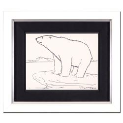 Wyland, "Polar Bear" Framed Original Sketch, Hand Signed with Certificate of Authenticity.