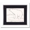 Image 1 : Wyland, "Polar Bear" Framed Original Sketch, Hand Signed with Certificate of Authenticity.