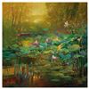 Image 1 : Ming Feng, "Golden Lily Pads" Hand Embellished Limited Edition on Canvas, Numbered and Hand Signed w