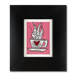 Romero Britto "So Good Pink Mini" Framed Hand Signed Giclee on Canvas; Authenticated