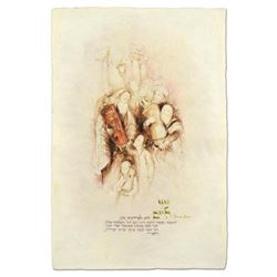 Brachi Horen, "Ets Chaim" Hand-Embellished Mixed Media with Goldleaf, Hand Signed with Certificate o