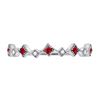 Image 2 : 1/8 CTW Round Ruby Diamond Milgrain Square Stackable Ring 10kt White Gold - REF-10H8W