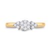 Image 2 : 1/4 CTW Round Diamond Cluster Fashion Ring 14kt Yellow Gold - REF-27A5N
