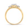Image 3 : 1/4 CTW Round Diamond Cluster Fashion Ring 14kt Yellow Gold - REF-27A5N