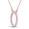 Image 2 : 1/8 CTW Round Diamond Oval Pendant 14kt Rose Gold - REF-21K5R