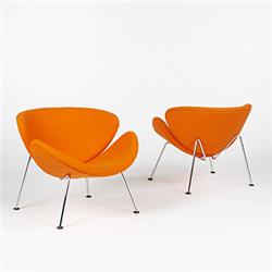 Pierre Paulin orange slice chairs, p