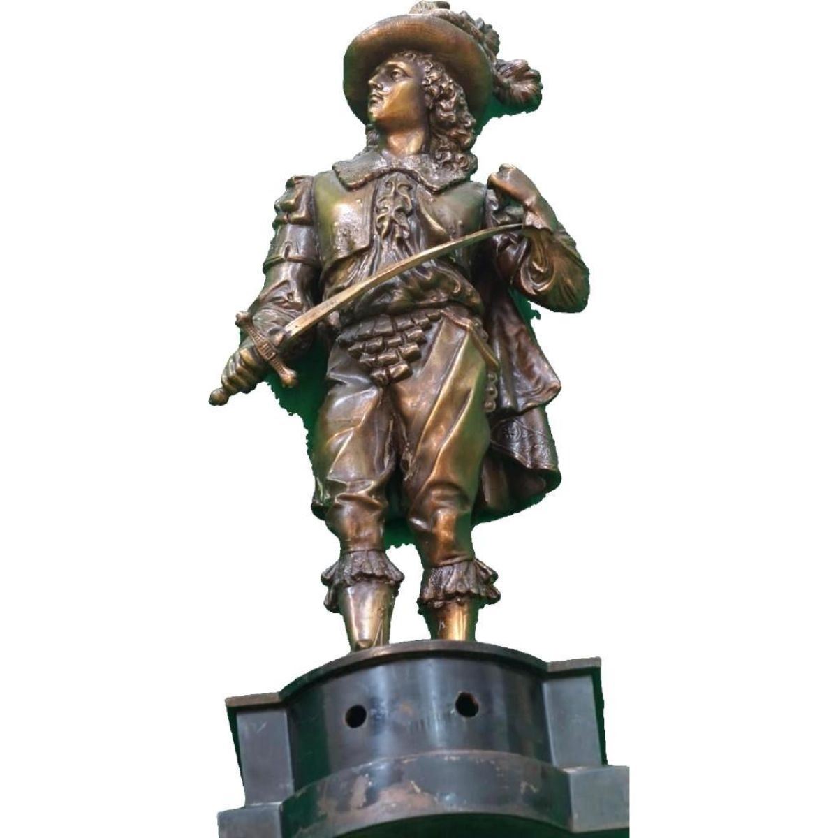 Magnificent, Monumental Signed Cast Metal Conquistador Statue